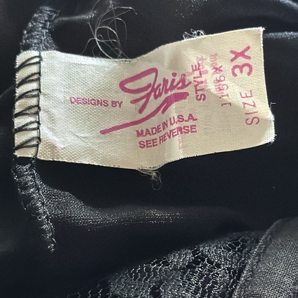 Design by FARIS vintage intimates sheer lace corset black Sz 3X - Picture 4 of 6